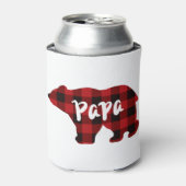 Papa-Beer - Rood en zwart gebuffel Blikjeskoeler (Blikje Voorkant)