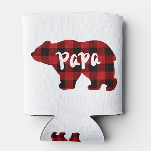 Papa-Beer - Rood en zwart gebuffel Blikjeskoeler (Achterkant)