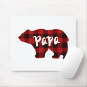 Papa-Beer - Rood en zwart gebuffel Muismat (Met muis)