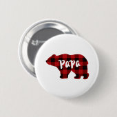 Papa-Beer - Rood en zwart gebuffel Ronde Button 5,7 Cm (Voorkant /achterkant)
