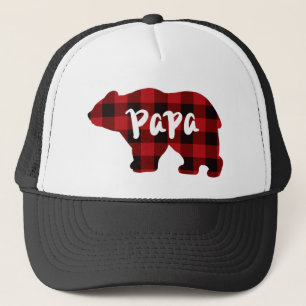 Papa-Beer - Rood en zwart gebuffel Trucker Pet