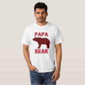 Papa Beer Rood Zwart Geruit T-shirt (Voorkant volledig)