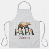 PAPA Beer – Rustieke Waterverf Natuur Silhouet Schort (Voorkant)