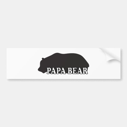 Papa Beer Silhouette Bumpersticker (Voorkant)