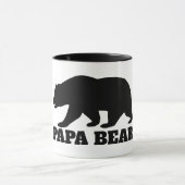 Papa beer silhouette koffie mok met zwarte hendel (Midden)