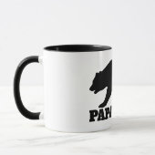 Papa beer silhouette koffie mok met zwarte hendel (Links)
