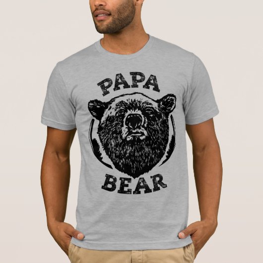 "Papa Beer"  Stijl Zwart Beer Dad T Shirt (Voorkant)