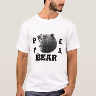 Papa Beer T-shirt – Stoere Brullende Grizzly Papa