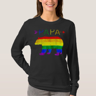 Papa Beer Trots Papa Papa Regenboog Vlag LGBT Prid T-shirt