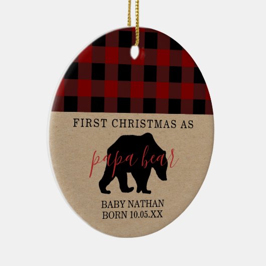 Papa Beer-versiering eerste kerstvader Keramisch Ornament (Rechts)