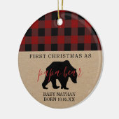 Papa Beer-versiering eerste kerstvader Keramisch Ornament (Links)