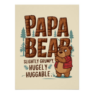 Papa Beer Vibes - enigszins chagrijnig, enorm knuf Perfect Poster
