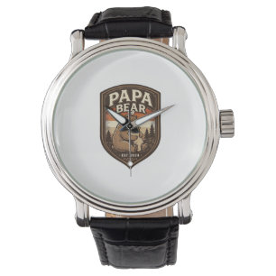 Papa Beer Vintage Gravure Beer Shirt Ontwerp_1 Horloge