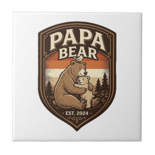 Papa Beer Vintage Gravure Beer Shirt Ontwerp_1 Tegeltje