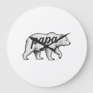 Papa Beer Vintage Gravure Vector Design_1 Grote Klok