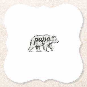 Papa Beer Vintage Gravure Vector Design_1 Kartonnen Onderzetters