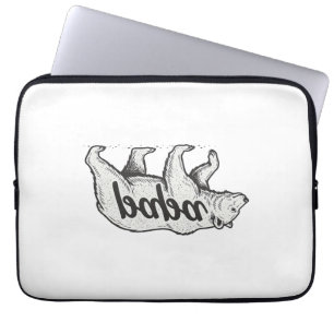 Papa Beer Vintage Gravure Vector Design_1 Laptop Sleeve