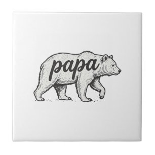 Papa Beer Vintage Gravure Vector Design_1 Tegeltje