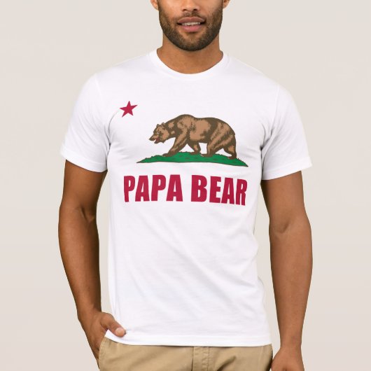 Papa Beer Vlag van Californië T-shirt (Voorkant)