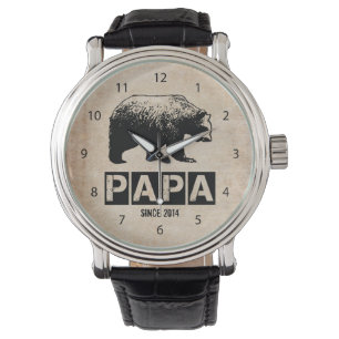 Papa Beer voor Papa 2014, Grunge Zwart Horloge