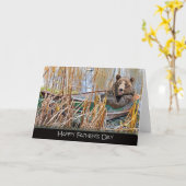 Papa Beer voor Vaderdag Kaart (Gele Bloem)