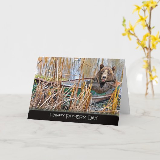 Papa Beer voor Vaderdag Kaart (Gele Bloem)