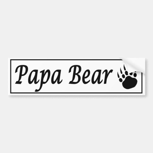 Papa Beer. Zelfklever met beer Bumpersticker (Voorkant)