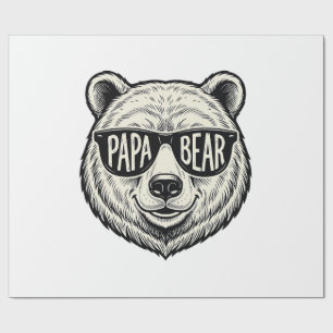 Papa Beer Zonnebril Beer Hoofd Vector Design_1 Cadeaupapier