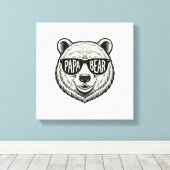 Papa Beer Zonnebril Beer Hoofd Vector Design_1 Canvas Afdruk (Insitu (Houten vloer))
