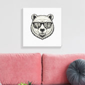 Papa Beer Zonnebril Beer Hoofd Vector Design_1 Canvas Afdruk (Insitu (Woonkamer))