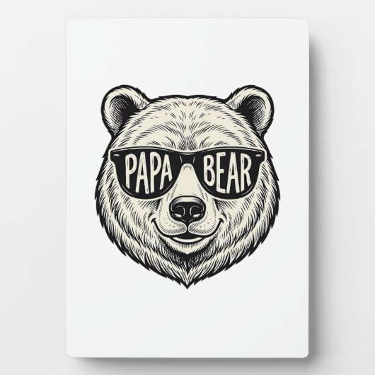 Papa Beer Zonnebril Beer Hoofd Vector Design_1 Fotoplaat (voorkant)