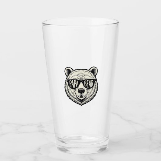 Papa Beer Zonnebril Beer Hoofd Vector Design_1 Glas (Voorkant)