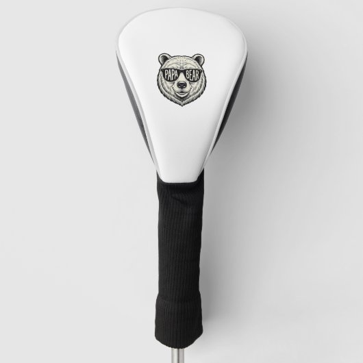 Papa Beer Zonnebril Beer Hoofd Vector Design_1 Golfheadcover (Voorkant)