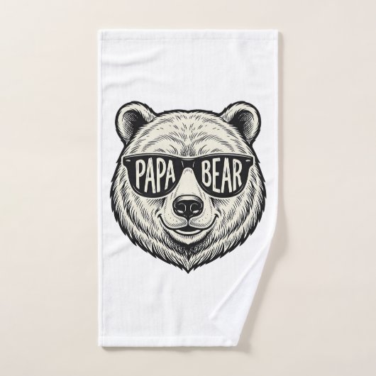 Papa Beer Zonnebril Beer Hoofd Vector Design_1 Handdoek (Handdoek)