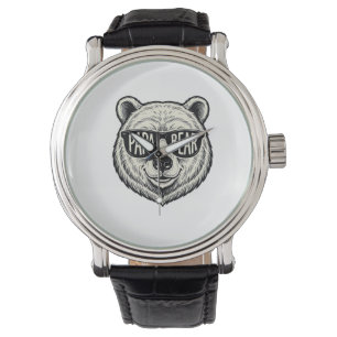 Papa Beer Zonnebril Beer Hoofd Vector Design_1 Horloge