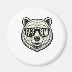 Papa Beer Zonnebril Beer Hoofd Vector Design_1 Magneet