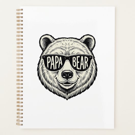 Papa Beer Zonnebril Beer Hoofd Vector Design_1 Planner (Voorkant)