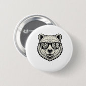Papa Beer Zonnebril Beer Hoofd Vector Design_1 Ronde Button 5,7 Cm (Voorkant /achterkant)