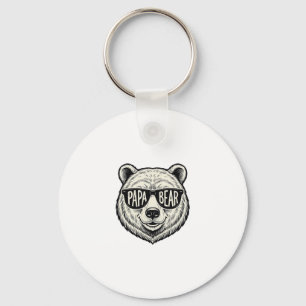 Papa Beer Zonnebril Beer Hoofd Vector Design_1 Sleutelhanger