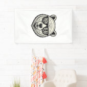 Papa Beer Zonnebril Beer Hoofd Vector Design_1 Spandoek (Insitu)