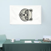 Papa Beer Zonnebril Beer Hoofd Vector Design_1 Spandoek (Beurs)