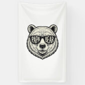 Papa Beer Zonnebril Beer Hoofd Vector Design_1 Spandoek (Verticaal)