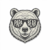Papa Beer Zonnebril Beer Hoofd Vector Design_1 Sticker (Voorkant)