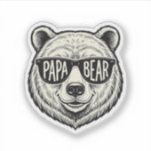 Papa Beer Zonnebril Beer Hoofd Vector Design_1 Sticker (Voorkant)