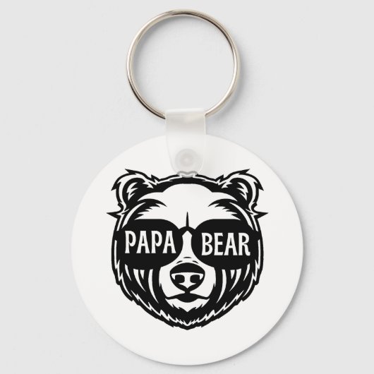 Papa Beer Zonnebril Vaderdag  Sleutelhanger (Voorkant)