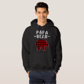 Papa Beer Zwart en Rood Plaid Beer Opa Kerstmis Hoodie (Voorkant volledig)
