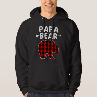 Papa Beer Zwart en Rood Plaid Beer Opa Kerstmis Hoodie