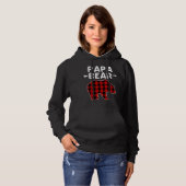 Papa Beer Zwart en Rood Plaid Beer Opa Kerstmis Hoodie (Voorkant volledig)