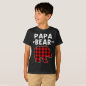 Papa Beer Zwart en Rood Plaid Beer Opa Kerstmis T-shirt (Voorkant volledig)