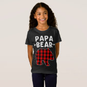 Papa Beer Zwart en Rood Plaid Beer Opa Kerstmis T-shirt (Voorkant volledig)